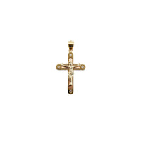 Tricolor CZ Cross Pendant (14K)