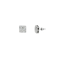 Princess Cut Diamond Invisible Setting Stud Earrings (14K)