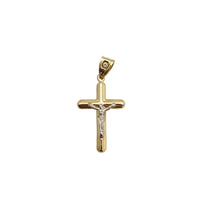 Puffy Cross with the Jesus Pendant (14K)