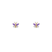 Zirconia Butterfly Stud Earrings (14K)