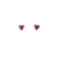 Iced-Out Heart Shape Stud Earrings (14K)