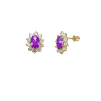 Marquise Flower Stud Earrings (14K)