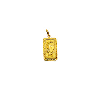 Yellow Gold Heart & Flower Rectangle Shape Pendant (24K)