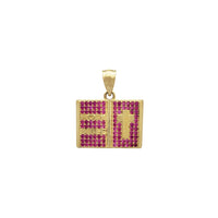 Holy Bible Red CZ Pendant (14K)