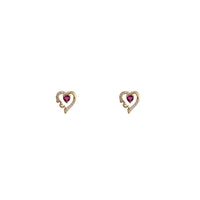 Heart with Love Stud Earrings (14K)