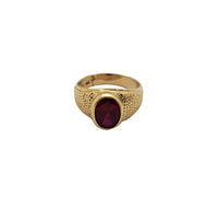 Bezel-Set Oval Stone Ring (14K)