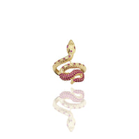 Infinite Eyes Crimson Snake Ring (14K)