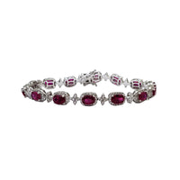Red Cz Oval Lady Bracelet (Silver)