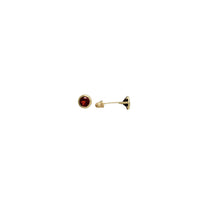 Red Garnet Solitaire Bezel Stud Earrings (14K)