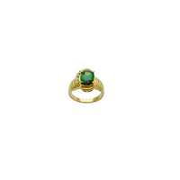 Round Green Stone Ring (14K)