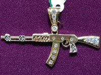AK47 Tricolor CZ Pendant 14K - Lucky Diamond 恆福珠寶金行 New York City 169 Canal Street 10013 Jewelry store Playboi Charlie Chinatown @luckydiamondny 2124311180