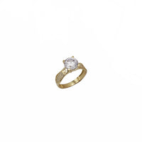 Tapered Stoneset Accent Zirconia Engagement Ring (10K)