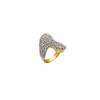 Cubic Zirconia Wave Shape Ring (14K)
