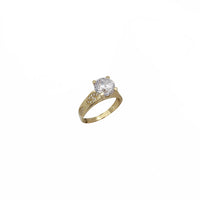 Gemmed Eye Accent Zirconia Engagement Ring (10K)