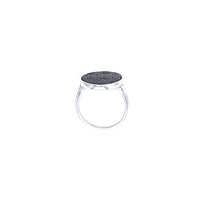 Black Pave Zirconia Oval Signet Ring (Silver)