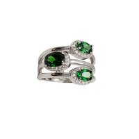 Green Stone Ring ( Silver )