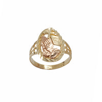 Two-Tone Praying hands / Rosary Ring (14K)
