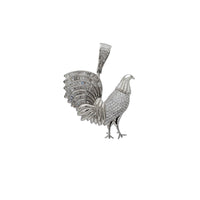 Cubic Zirconia Rooster Pendant (Silver)