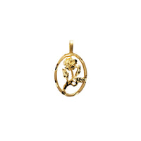 Oval Shape Rose Pendant (14K)