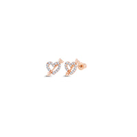 Cupid Heart Stud Earrings (14K Gold)