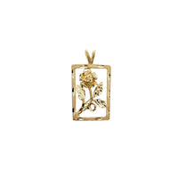 Rectangle Rose Frame Pendant (14K)