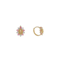 Saint Lazarus Stone-Set Huggie Earrings (14K)