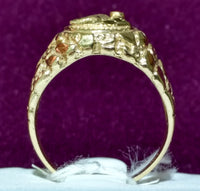 Saint Barbara Nugget Men's Ring 14K - Lucky Diamond 恆福珠寶金行 New York City 169 Canal Street 10013 Jewelry store Playboi Charlie Chinatown @luckydiamondny 2124311180