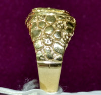 Saint Barbara Nugget Men's Ring 14K - Lucky Diamond 恆福珠寶金行 New York City 169 Canal Street 10013 Jewelry store Playboi Charlie Chinatown @luckydiamondny 2124311180