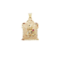 Zirconia Diamond-Cut Saint Barbara Shrine Pendant (14K)
