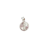 Diamond-Cut Round Tiny Medallion Saint Jude Pendant (Silver)