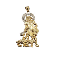 Two-Tone Diamond-Cut Saint Lazarus Pendant (14K)