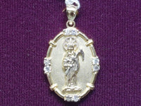 Framed Santa Muerte White Gold Halo 14K - Lucky Diamond 恆福珠寶金行 New York City 169 Canal Street 10013 Jewelry store Playboi Charlie Chinatown @luckydiamondny 2124311180