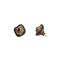 Sapphire With Diamond Stud Earrings (14K)