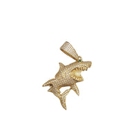 Iced-Out Shark Pendant (14K)