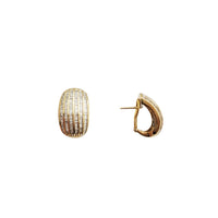 Baguette Diamond Shell Design Earrings (14K)
