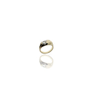 Two-Tone Dual Plateau Signet Ring (14K)