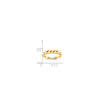 Baby-Sized Diamond Cut Rectangle Signet Ring (14K)