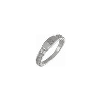 Bar Engravable Chain Link Ring (Silver) engraved - Popular Jewelry - New York
