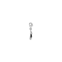 Black Crystal Cat Pendant (Silver) side - Popular Jewelry - New York