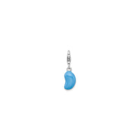 Blue Jelly Bean Pendant (Silver) front - Popular Jewelry - New York