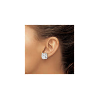 Cartoon Cat Friction Stud Earrings (Silver) preview - Popular Jewelry - New York