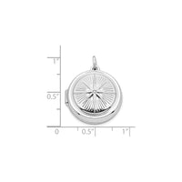 Compass Round Photo Locket (Silver) scale - Popular Jewelry - New York