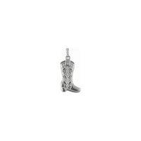 Cowboy Boot Pendant (Silver) front - Popular Jewelry - New York