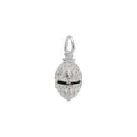 Easter Egg with Chick 3D Pendant (Silver) front - Popular Jewelry - New York