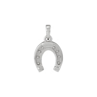 Horseshoe Pendant (White14K) front - Popular Jewelry - New York