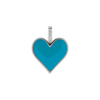 Blue Enamel Heart Pendant (Silver) front - Popular Jewelry - New York