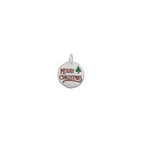 Merry Christmas Enamel Tag Pendant (Silver) Popular Jewelry - New York