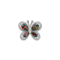 Mystic Fire Butterfly Pendant (Silver) front - Popular Jewelry - New York