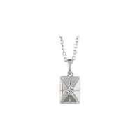 Natural White Diamond Starburst Rectangular Bar Pendant (Silver) preview - Popular Jewelry - New York