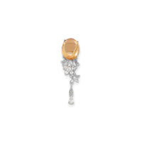 Orange Gemstone Magic Wand Charm (Silver) front - Popular Jewelry - New York